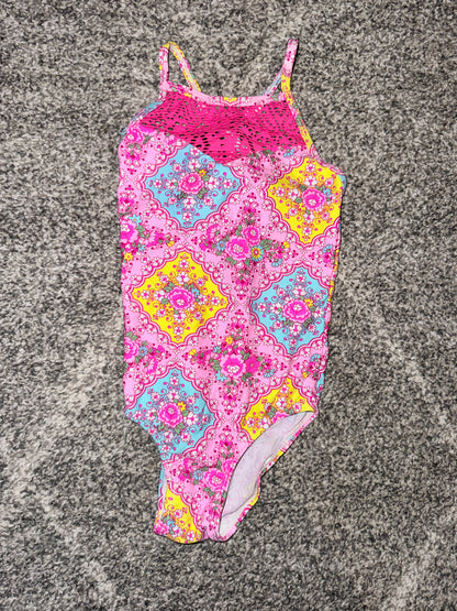 Milkshake Floral Mesh-Trim Swimsuit - Size 5