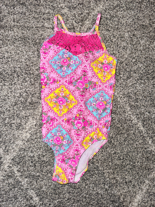 Milkshake Floral Mesh-Trim Swimsuit - Size 5