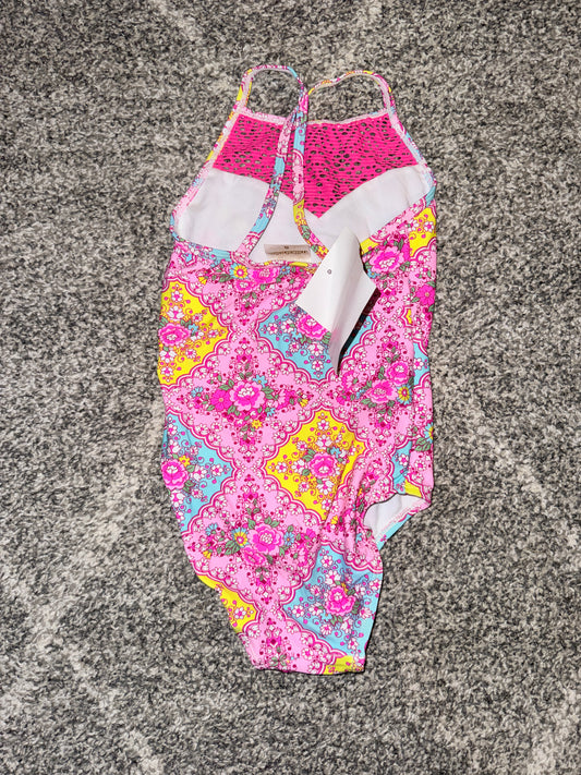 Milkshake Floral Mesh-Trim Swimsuit - Size 5