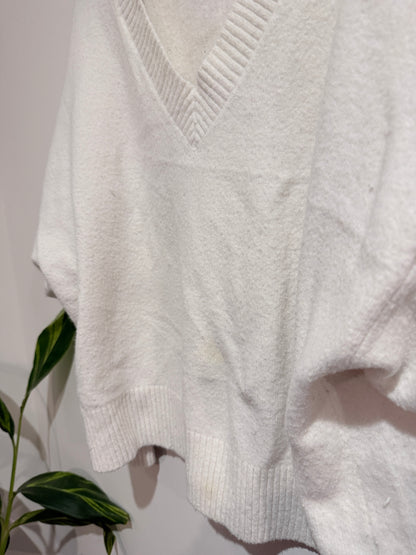 Glassons V-Neck Knit Jumper Cream - Size XL