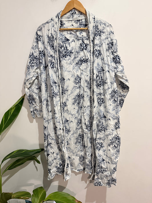 Printed Open Front Cotton Kimono