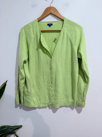 Tabi Cable Knit Acrylic Cardigan - Size L