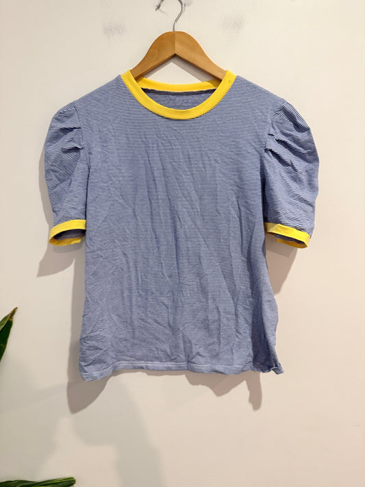 Striped Puff Sleeve Top - 47cm u/arm