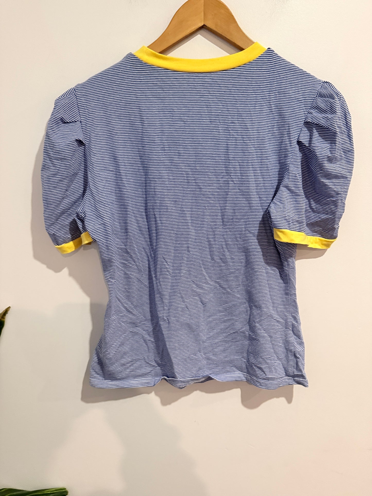 Striped Puff Sleeve Top - 47cm u/arm