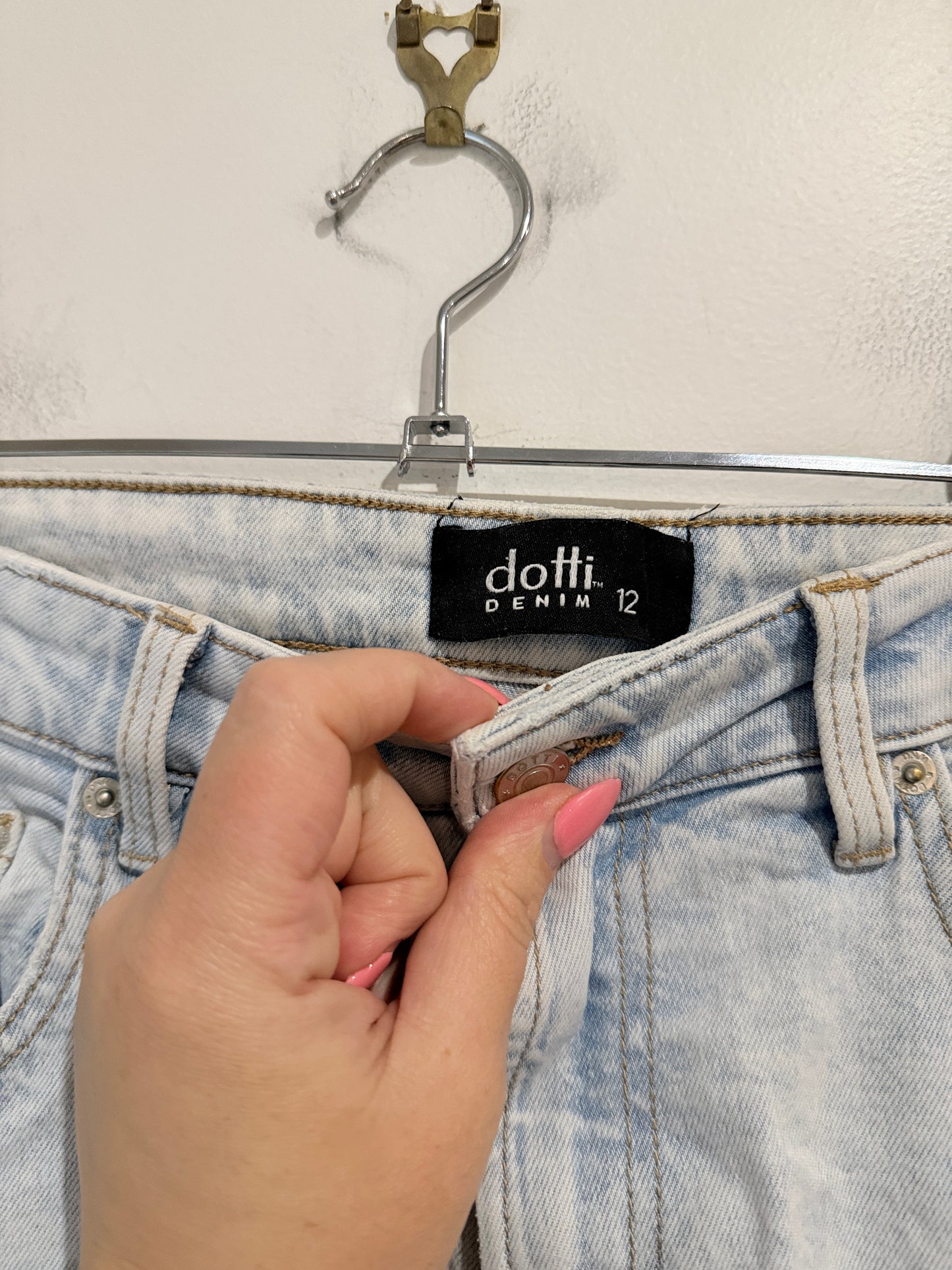 Dotti Denim Distressed Light Wash Jeans - Size 12