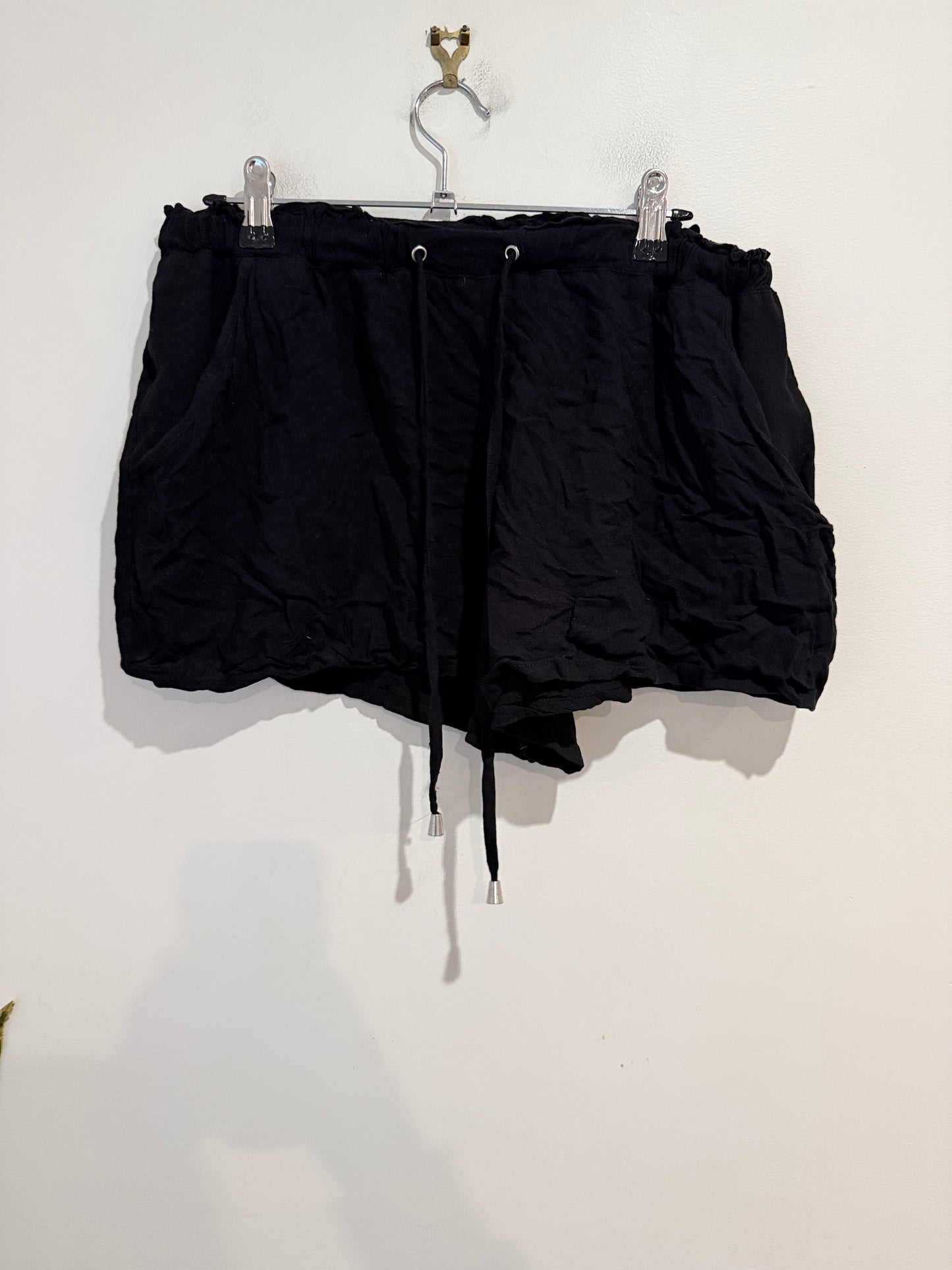 NOW Viscose Drawstring Shorts Black - Size 14