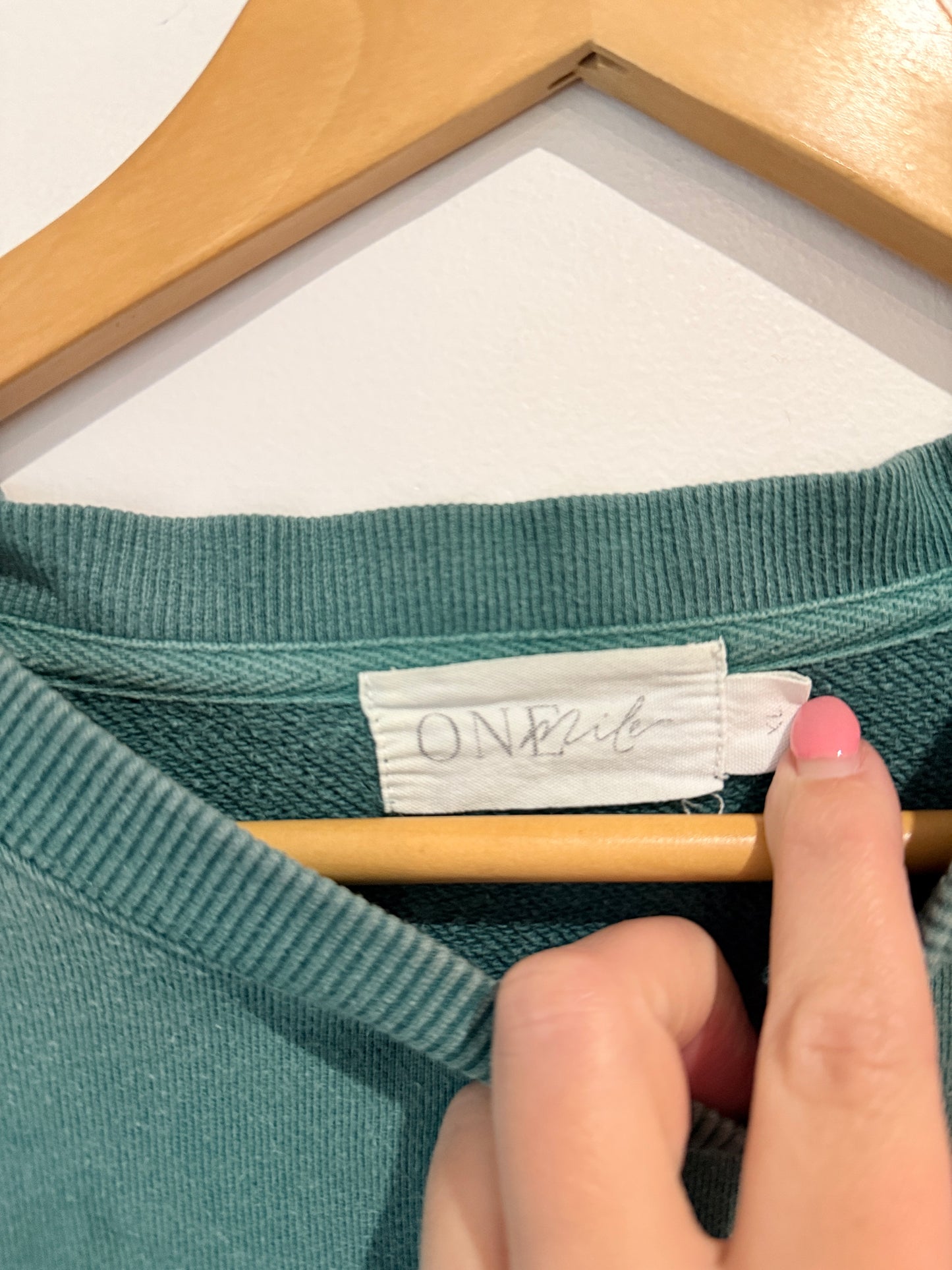 One Mile The Label Green Embroidered Sweatshirt - Size XL