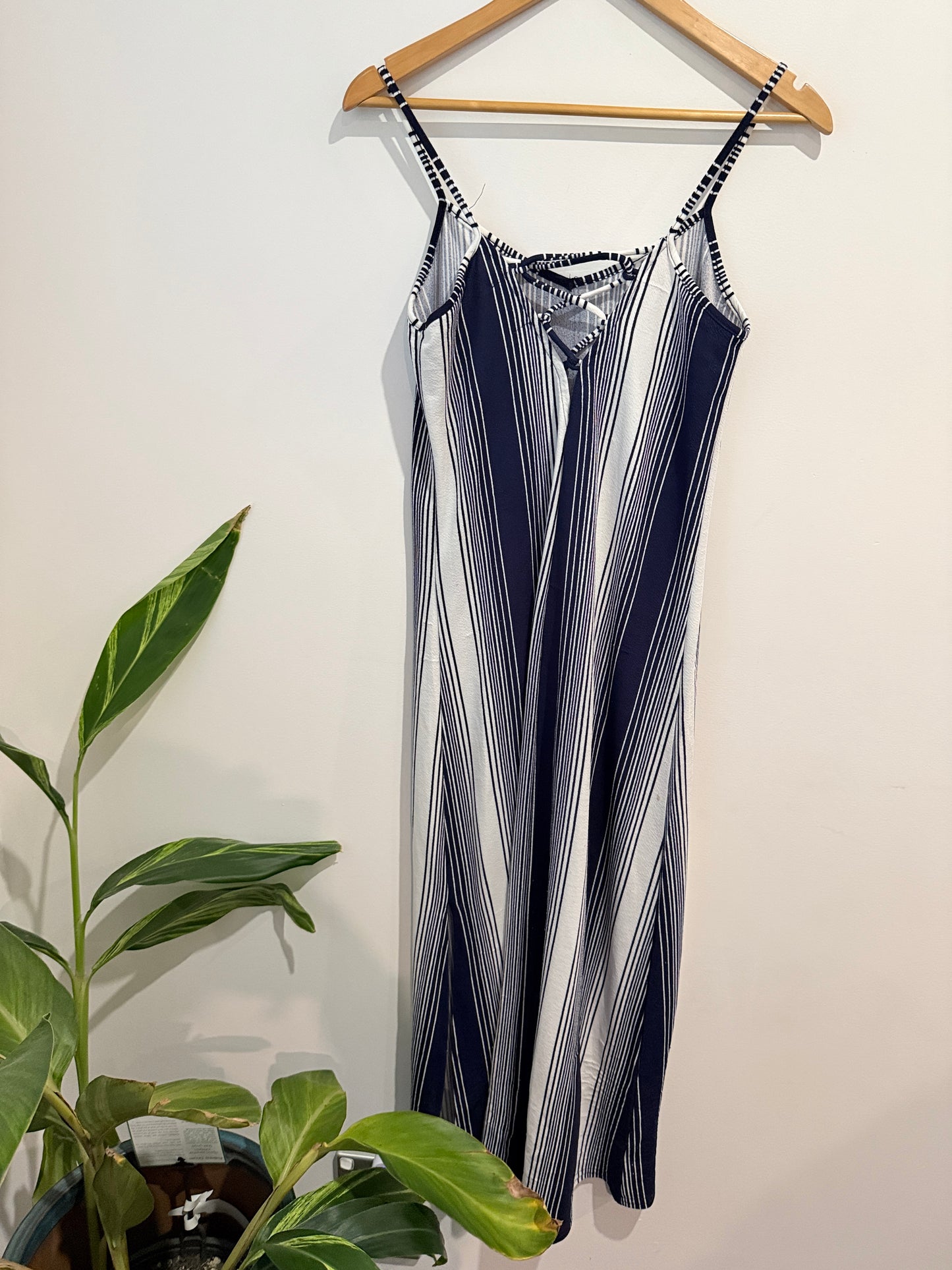 Mirrou Navy & White Striped Slip Dress - Size M
