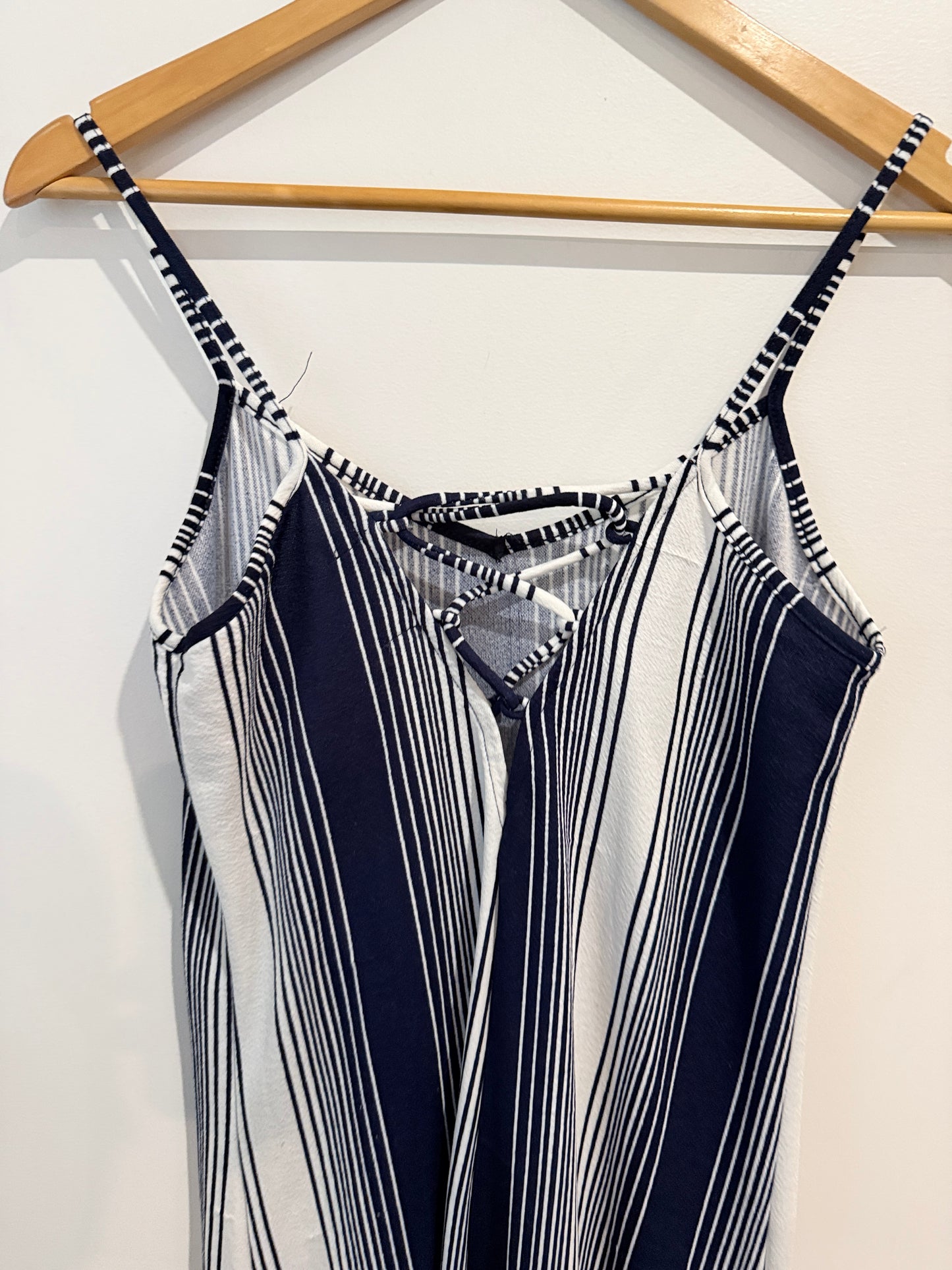 Mirrou Navy & White Striped Slip Dress - Size M