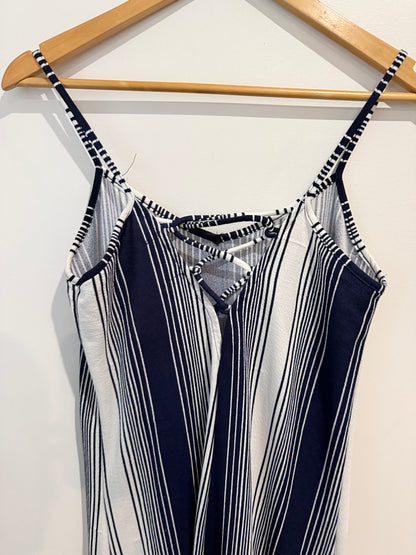 Mirrou Navy & White Striped Slip Dress - Size M