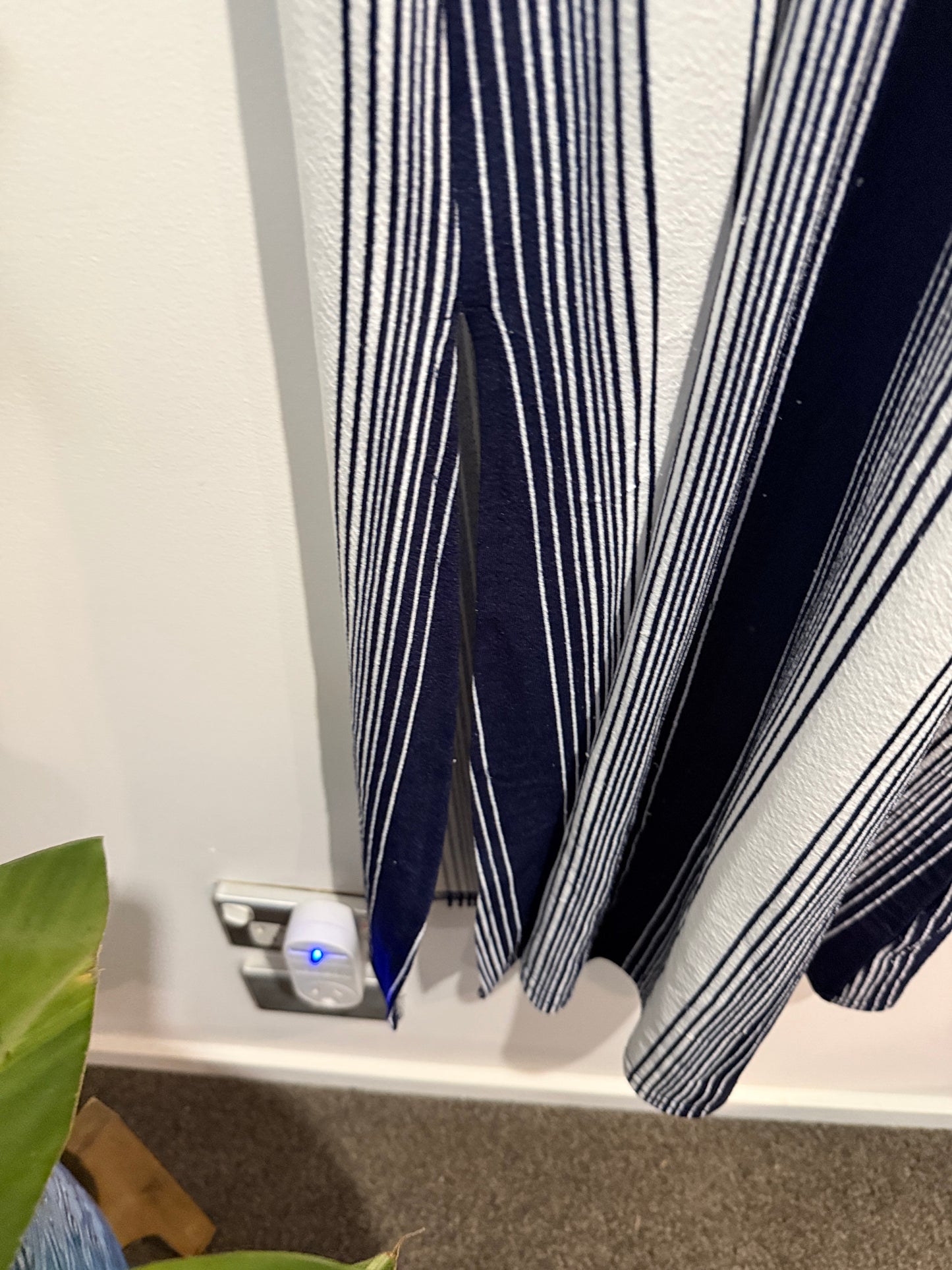 Mirrou Navy & White Striped Slip Dress - Size M