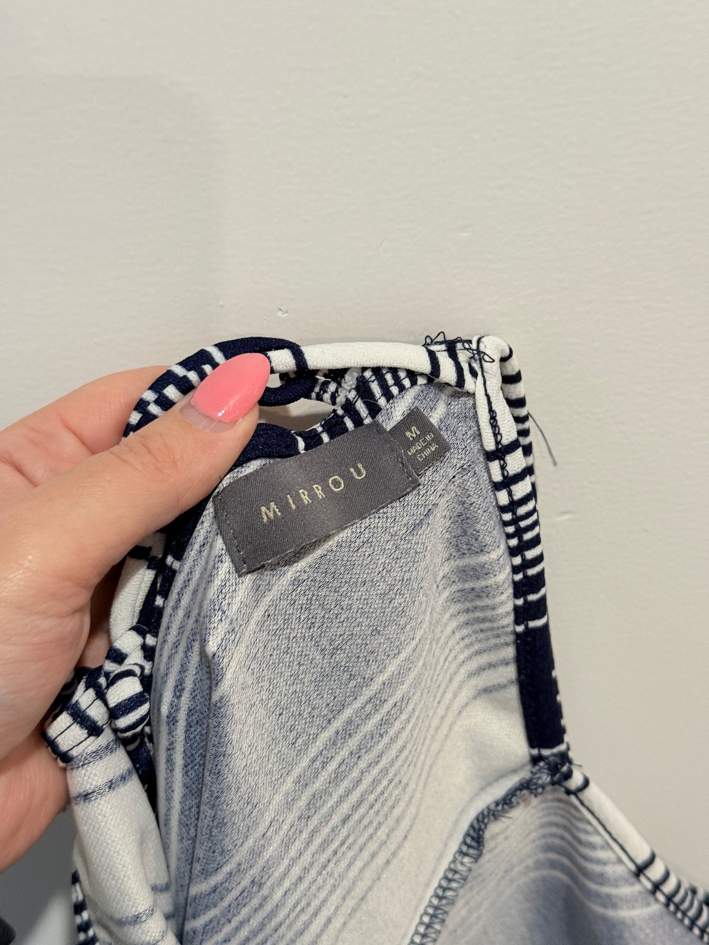 Mirrou Navy & White Striped Slip Dress - Size M