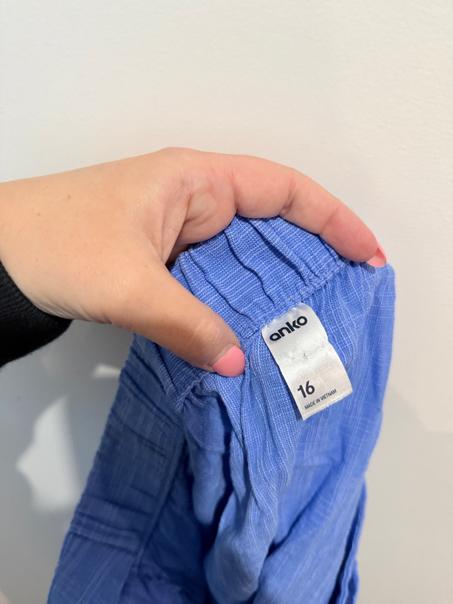 Anko Blue Textured Wrap Skirt - Size 16