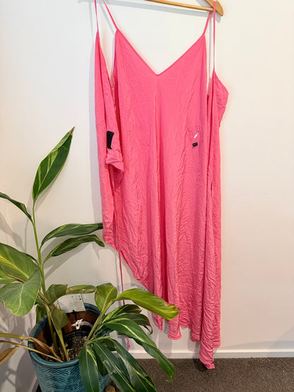 Miss Crabb Pure Silk Slip Dress - Pink - One Size / 61cm U/Arm