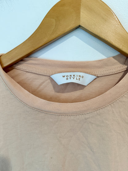 Working Style Basic T-Shirt - Beige - Size L
