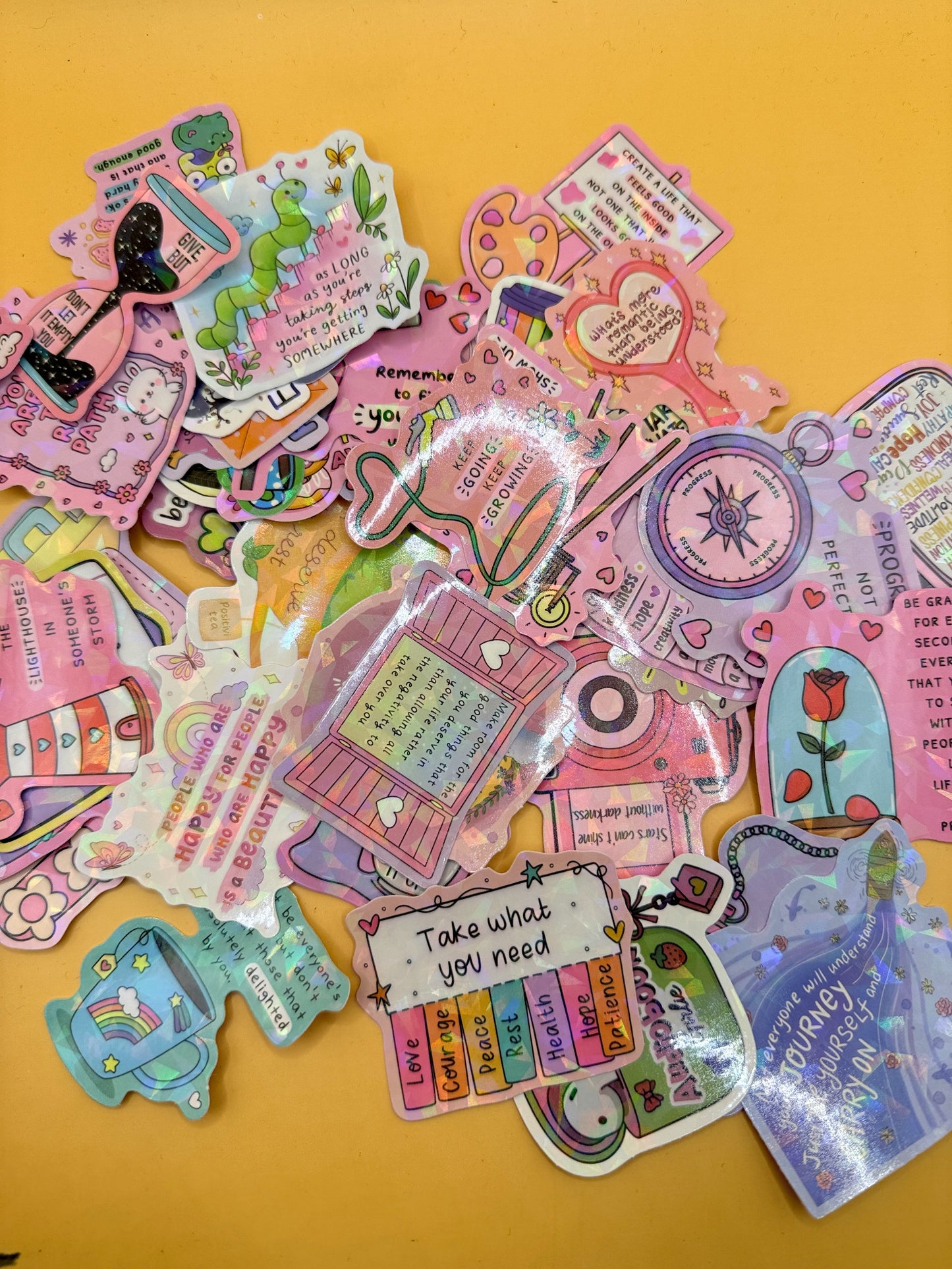 50x Assorted Inspirational Vinyl Sticker Pack