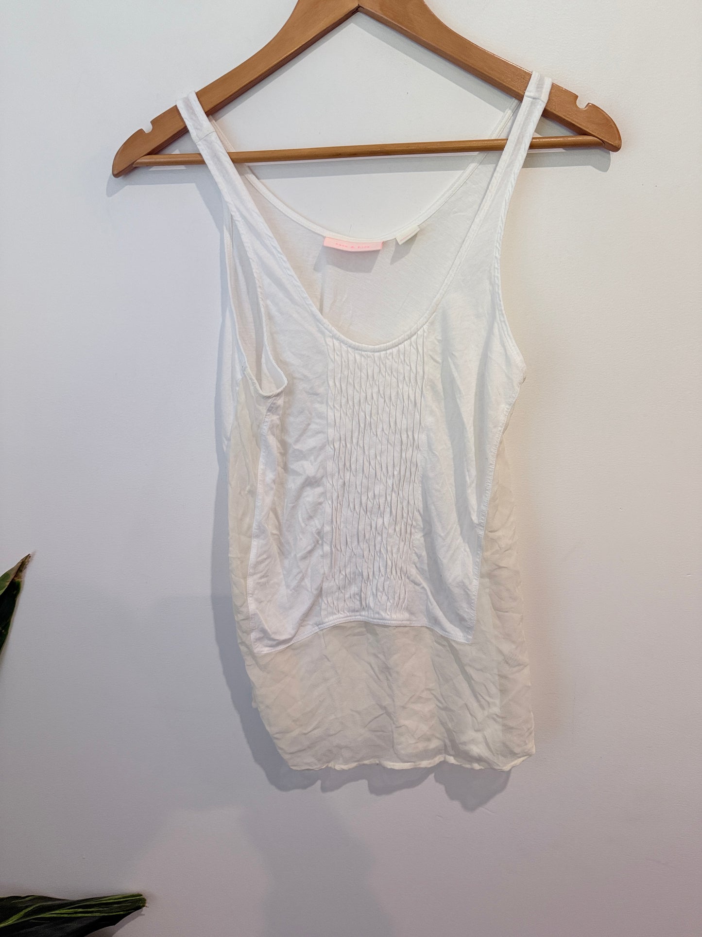 Sass & Bide Cotton Silk Tank Top - White - Size XXS