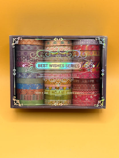 Best Wishes Series 36-Roll Washi Tape Set
