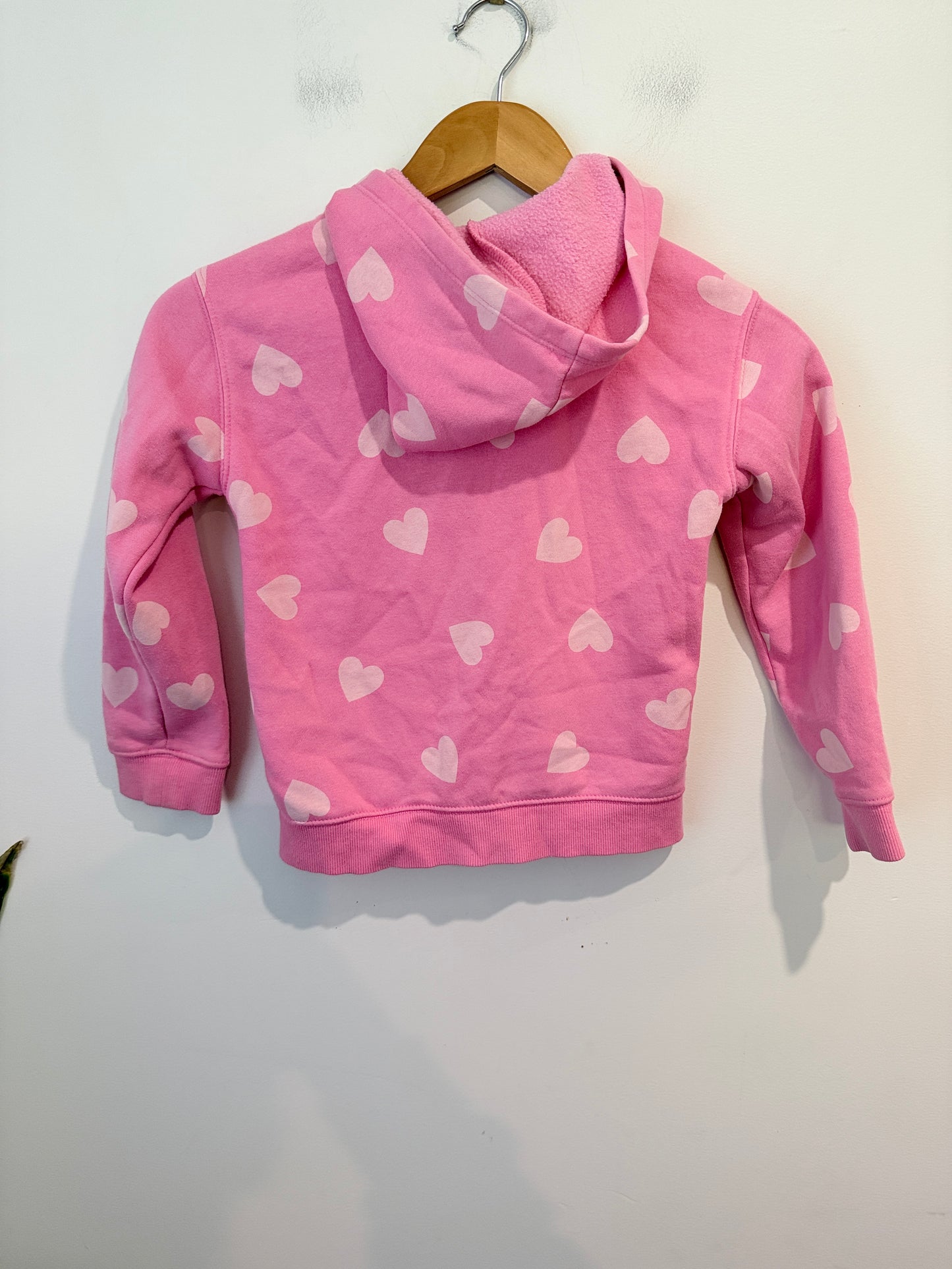 Anko Kids Heart Print Zip Hoodie - Pink - Size 6