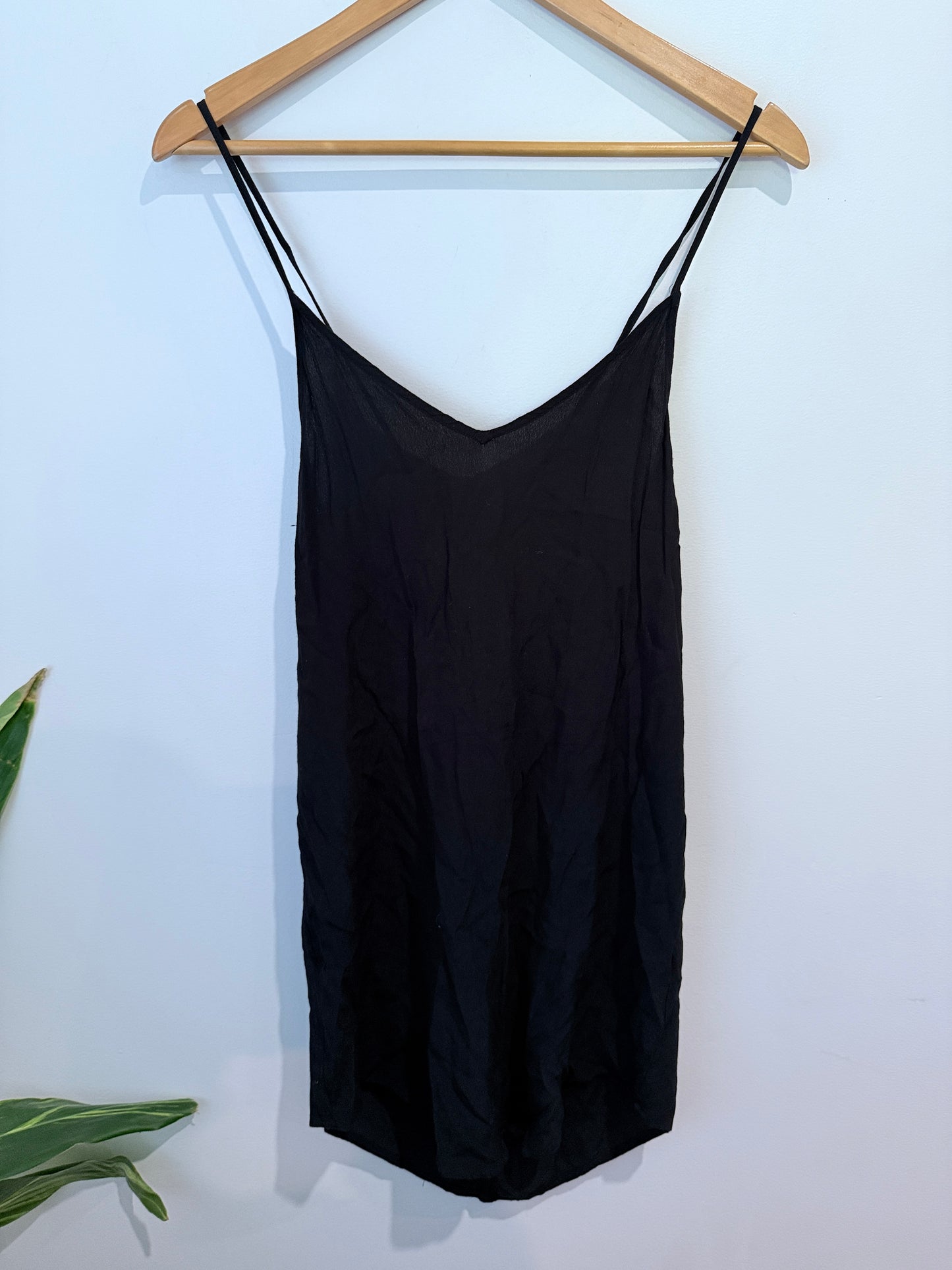Forever 21 Rayon Slip Dress - Black - Size S