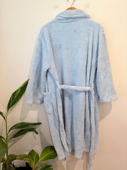 Maya Fluffy Fleece Robe - Baby Blue - Size M