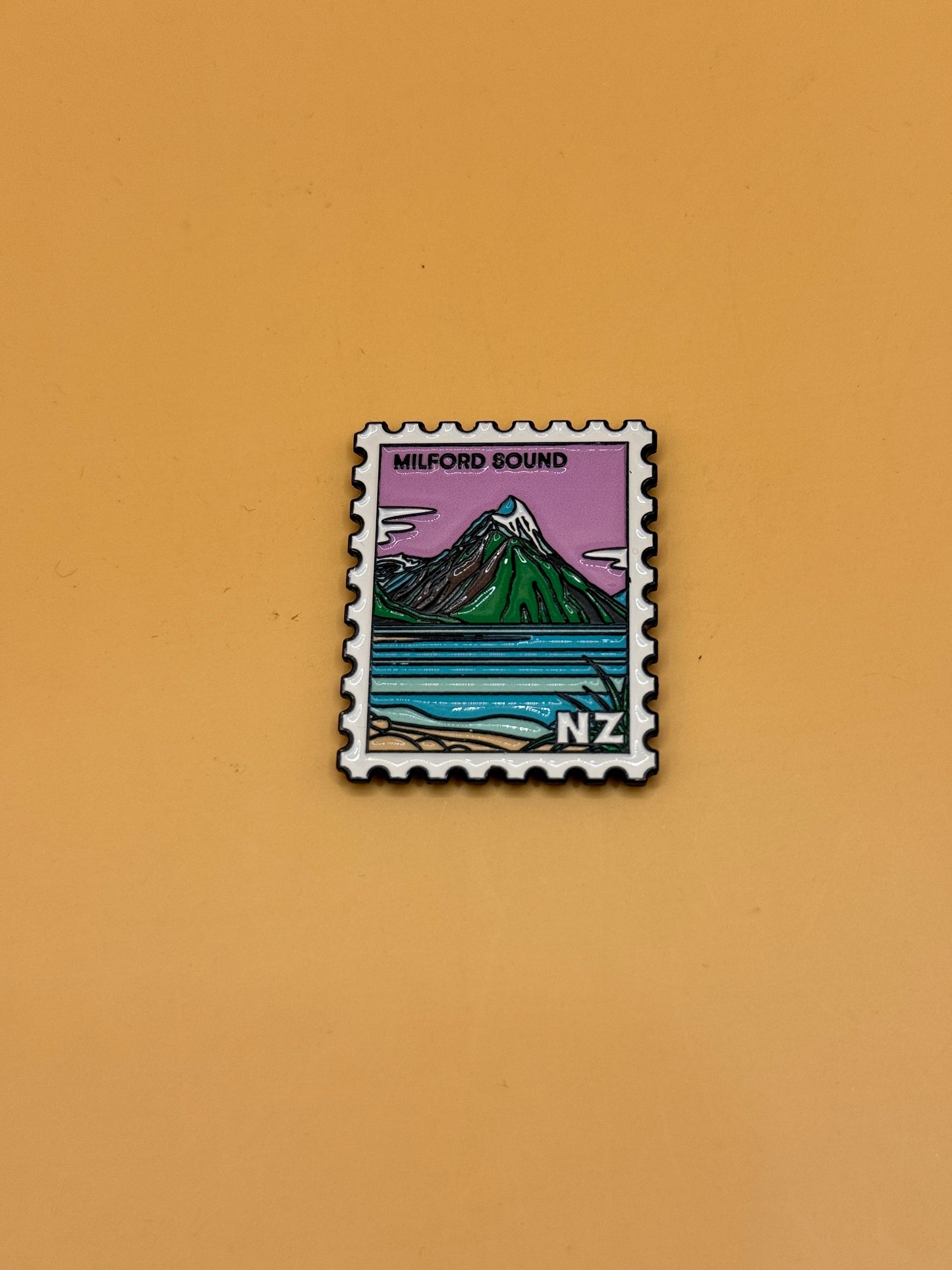 Milford Sound New Zealand Stamp-Style Fridge Magnet