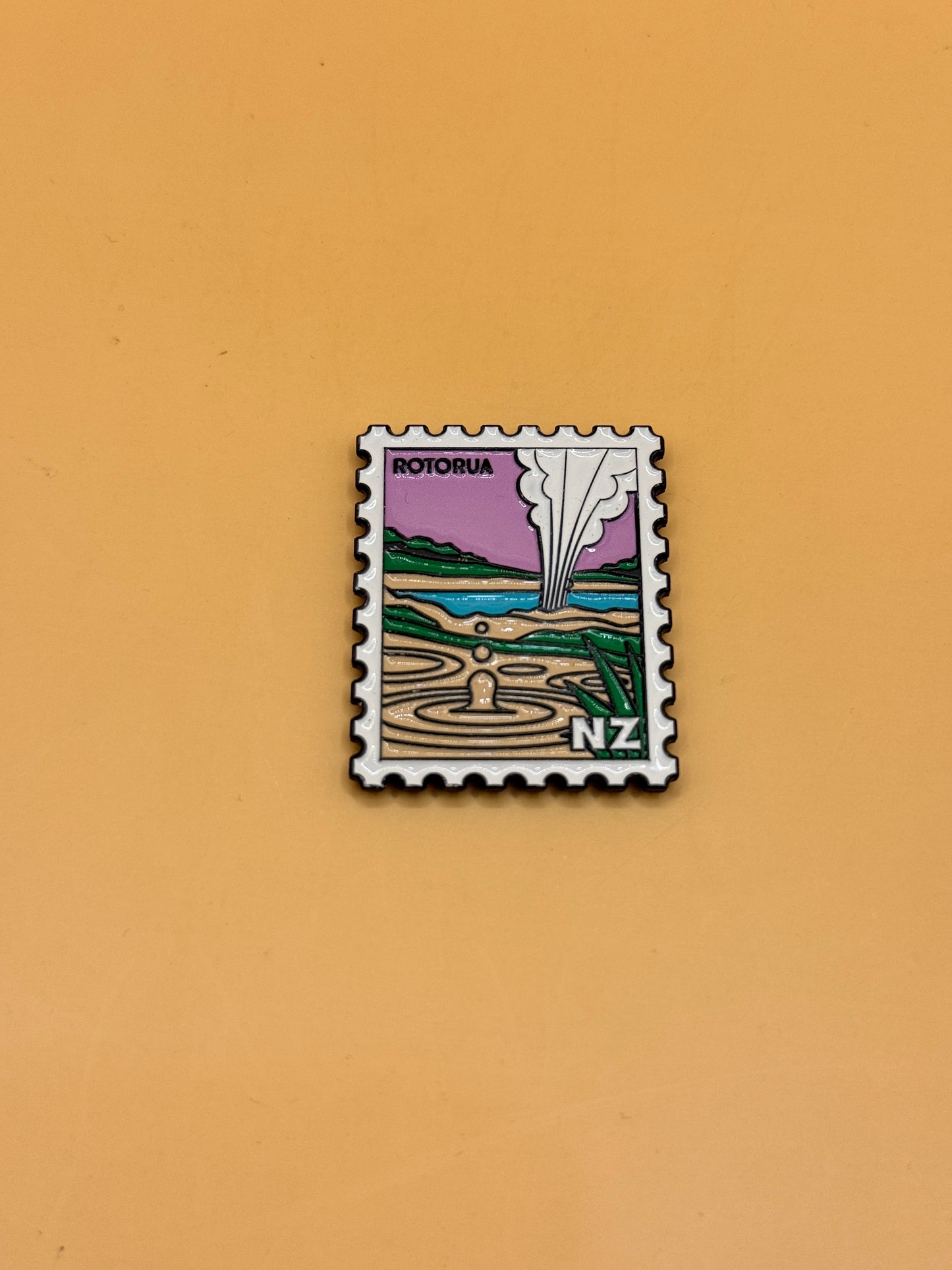 Rotorua New Zealand Stamp-Style Fridge Magnet