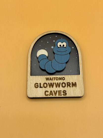 Waitomo Glowworm Caves Wooden Fridge Magnet