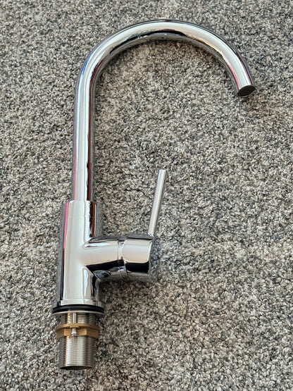 Watermark Chrome Gooseneck Kitchen Mixer Tap – Single Lever