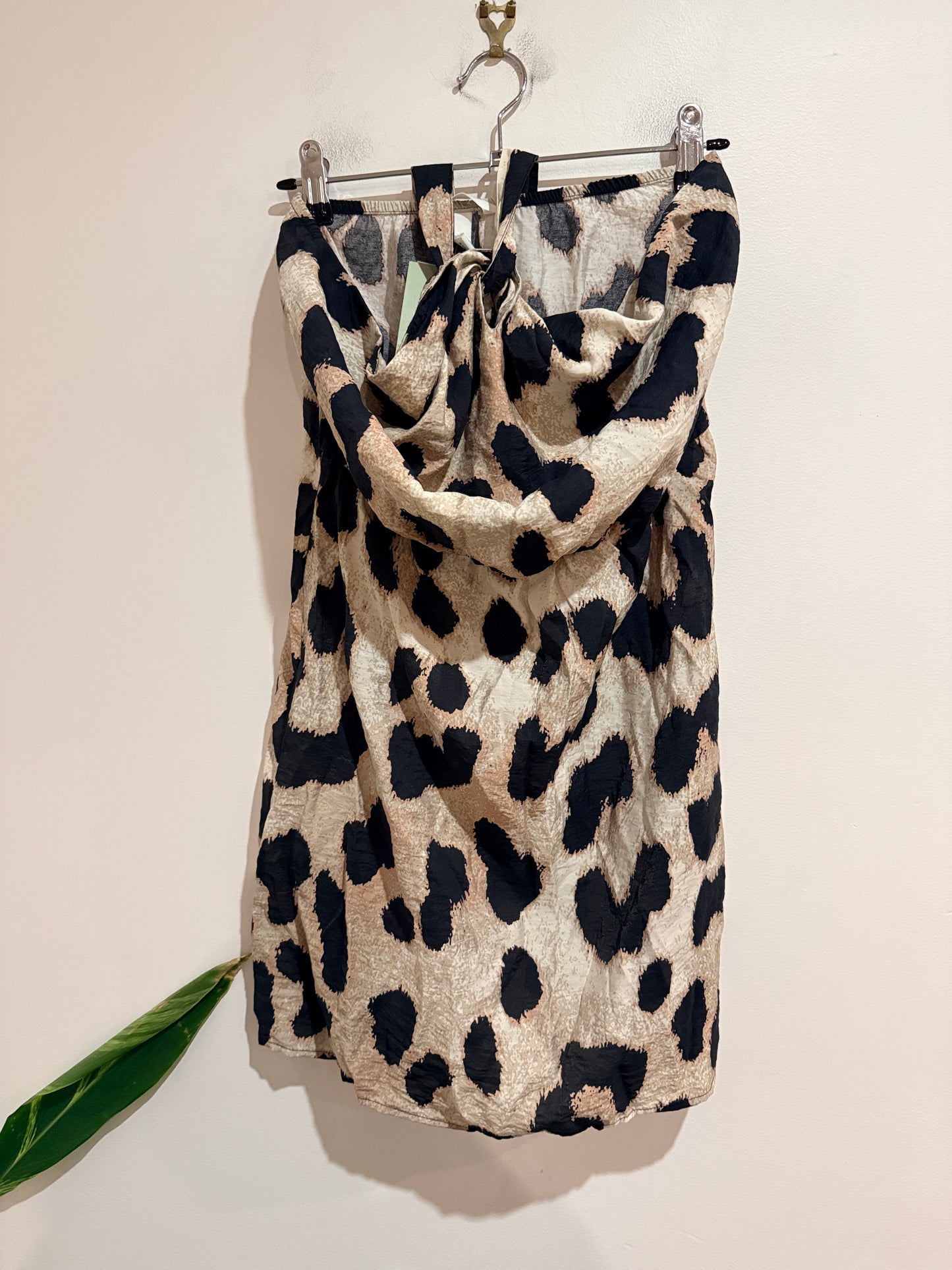 H&M Leopard Print Halter Mini Dress - Size S