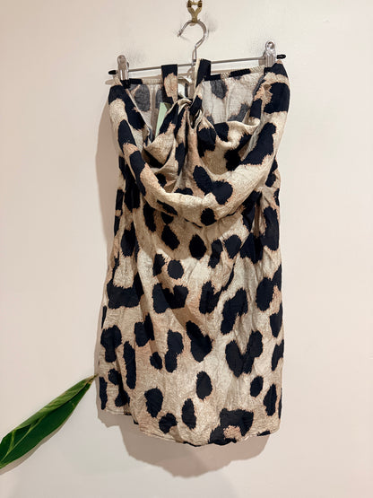 H&M Leopard Print Halter Mini Dress - Size S