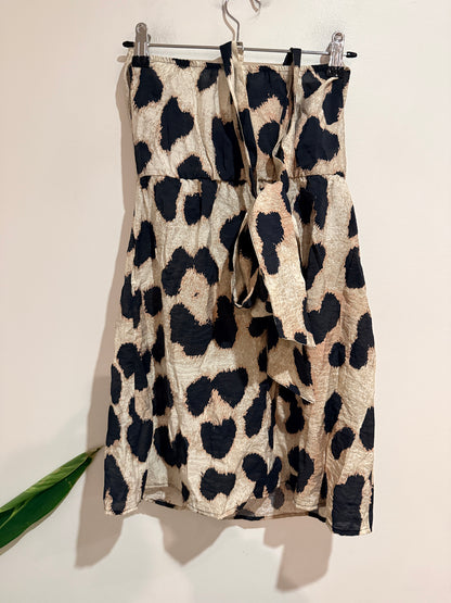 H&M Leopard Print Halter Mini Dress - Size S