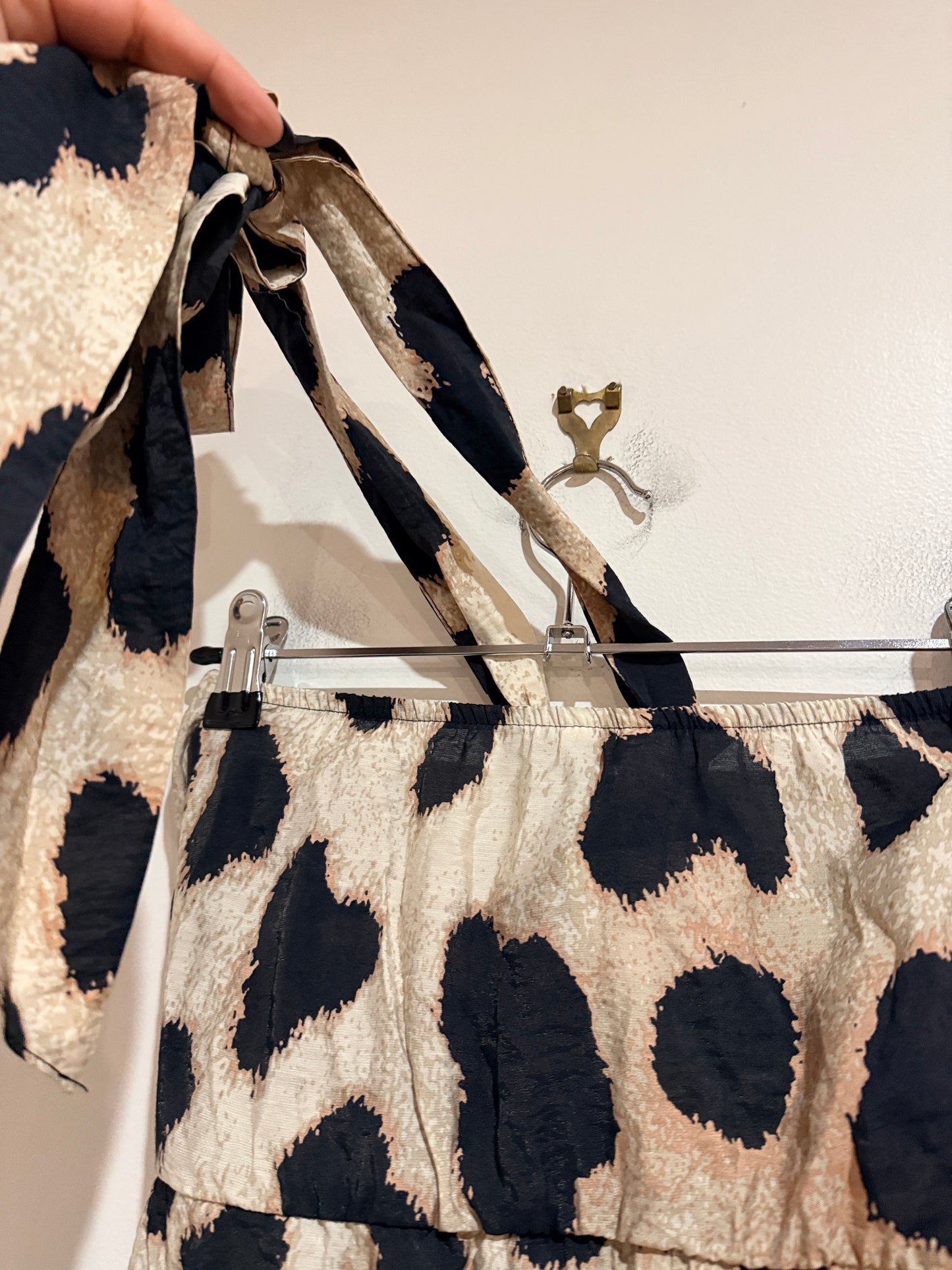 H&M Leopard Print Halter Mini Dress - Size S