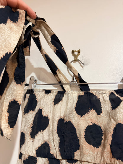 H&M Leopard Print Halter Mini Dress - Size S