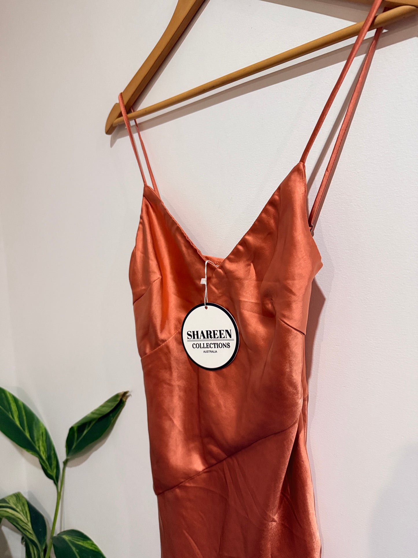 Shareen Collections Between Us Mini Satin Dress - Size 8