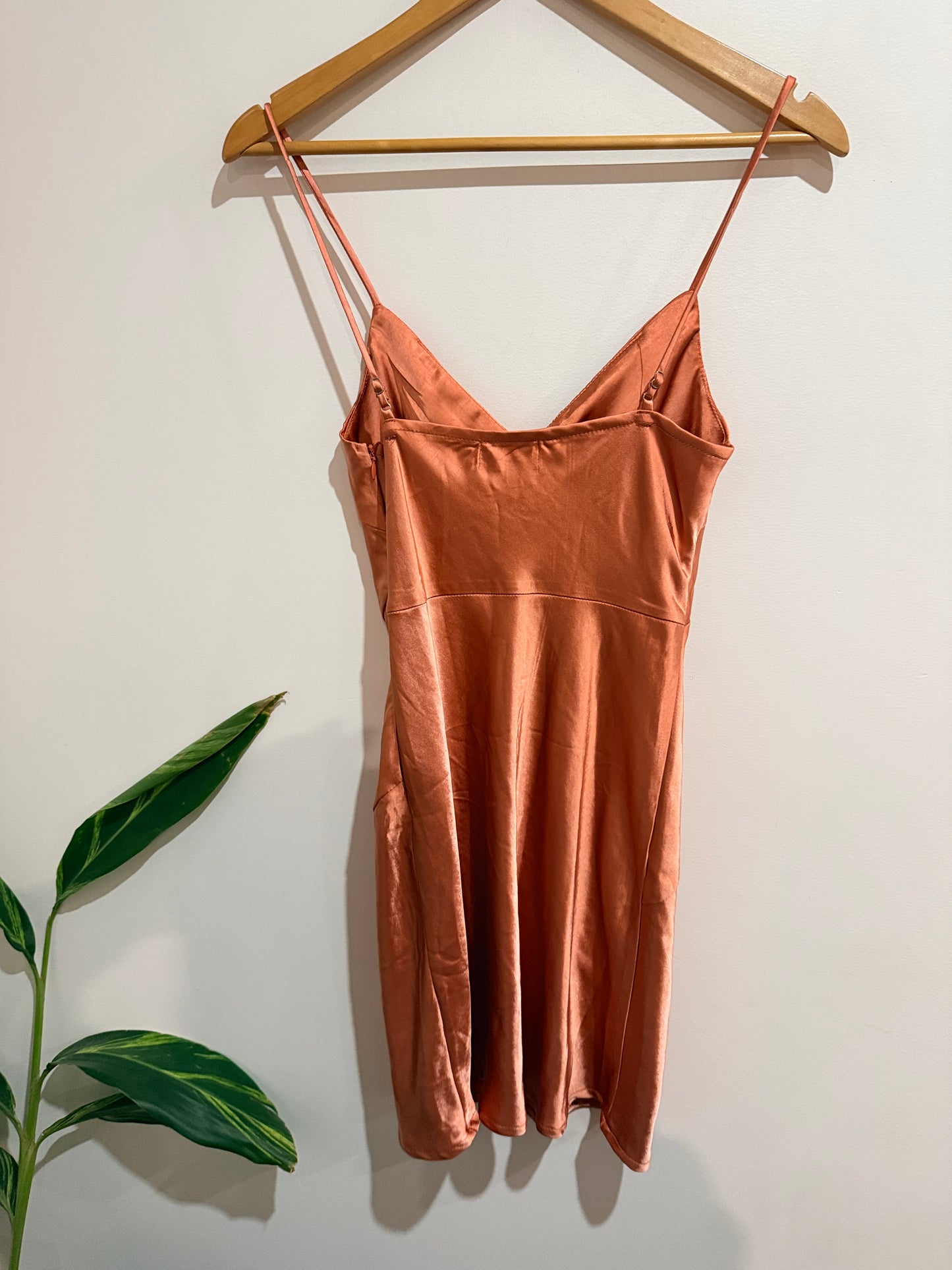 Shareen Collections Between Us Mini Satin Dress - Size 8