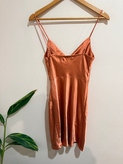 Shareen Collections Between Us Mini Satin Dress - Size 8