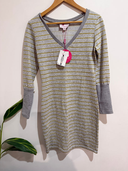 Charlo Gold Dust Trick Dress - Size 8 RRP $149