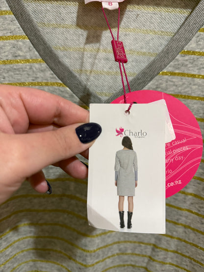Charlo Gold Dust Trick Dress - Size 8 RRP $149