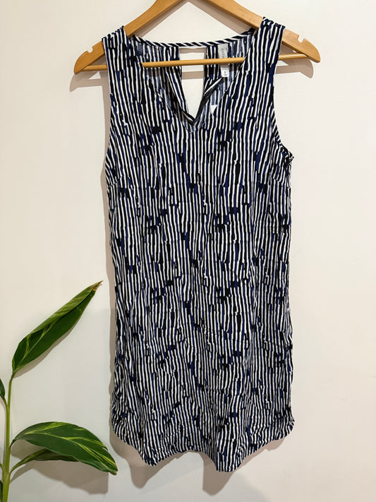 Anthem Navy Stripe Shift Dress - Size 8