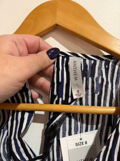 Anthem Navy Stripe Shift Dress - Size 8