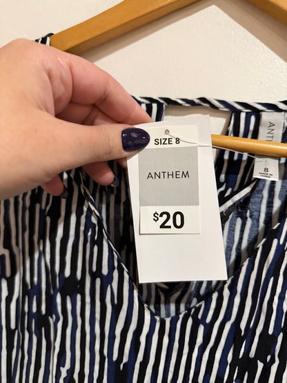 Anthem Navy Stripe Shift Dress - Size 8