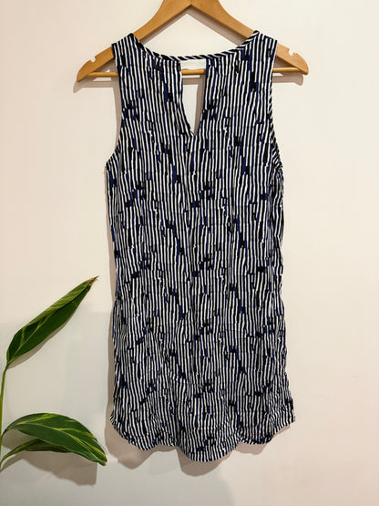 Anthem Navy Stripe Shift Dress - Size 8