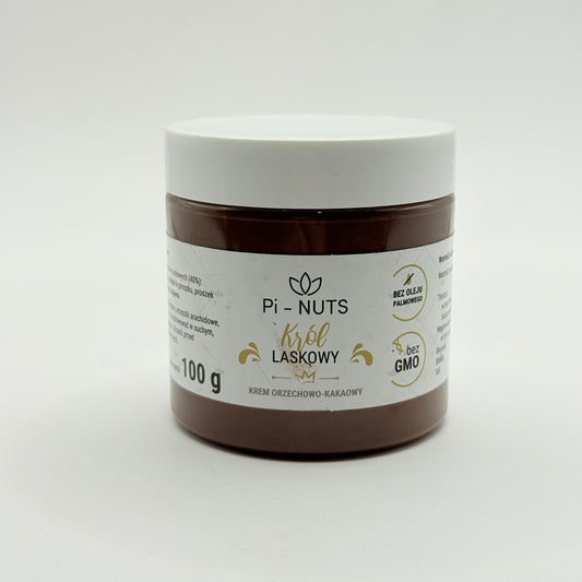 Pi-nuts król laskowy hazelnut-cocoa cream - 100g - nut butters health and wellness