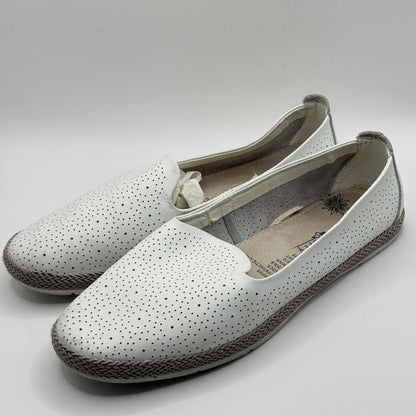 Pickaberry White Perforated Slip-On Loafers (Size 10)