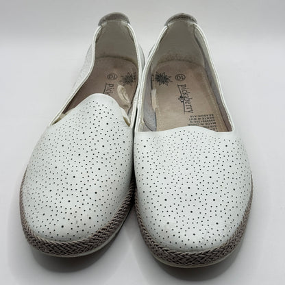 Pickaberry White Perforated Slip-On Loafers (Size 10)