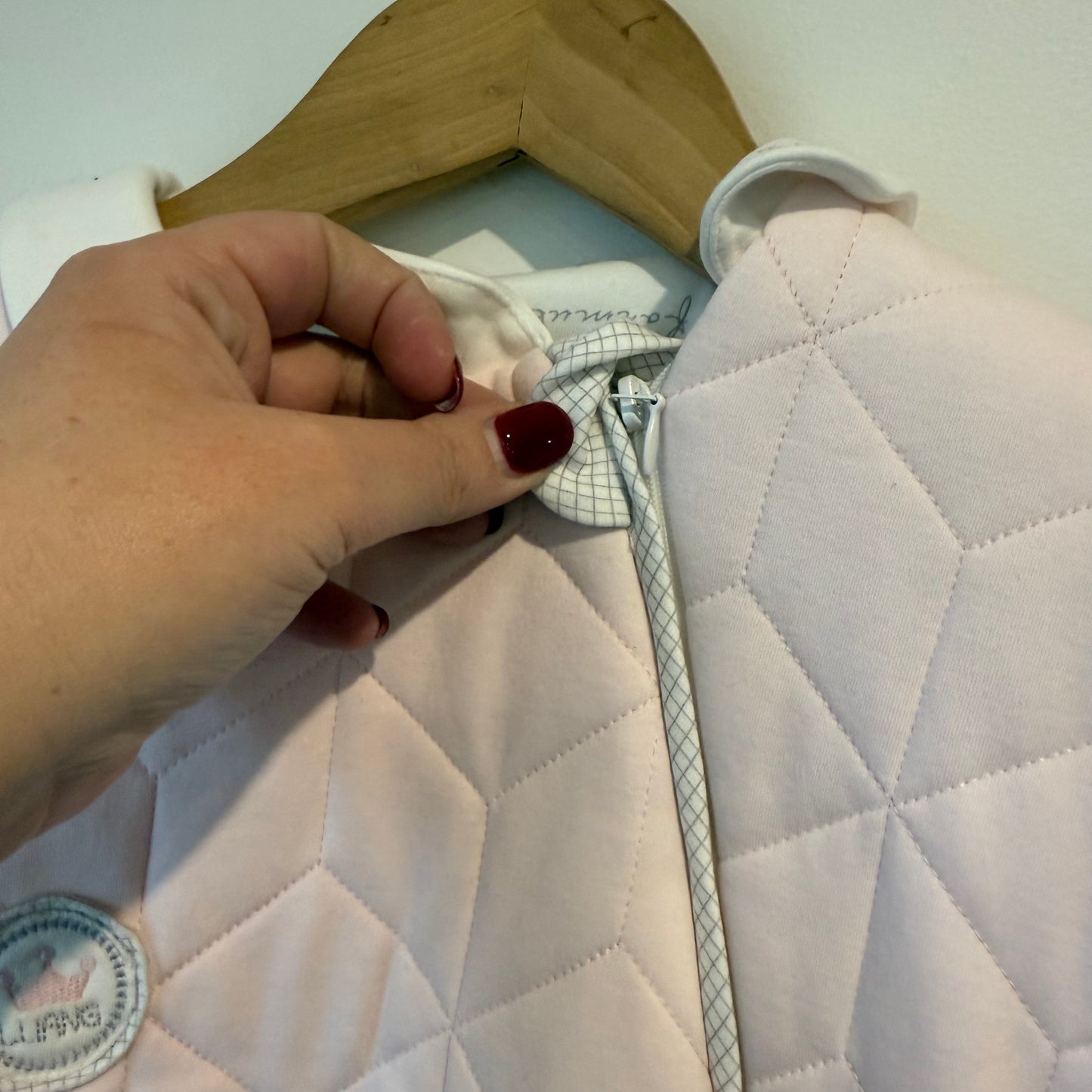 Pink Baby Quilted Sleepsuit 85x40cm