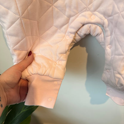 Pink Baby Quilted Sleepsuit 85x40cm