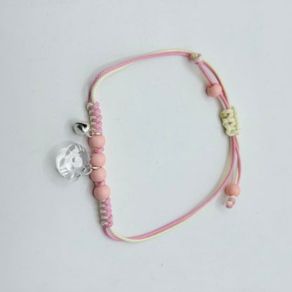 Hello Kitty Pink Cord Beaded Bracelet