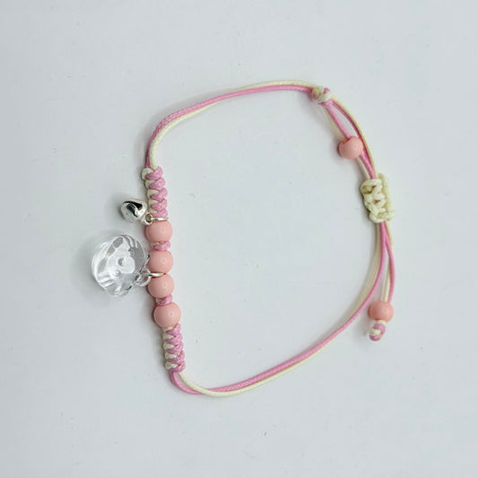 Hello Kitty Pink Cord Beaded Bracelet